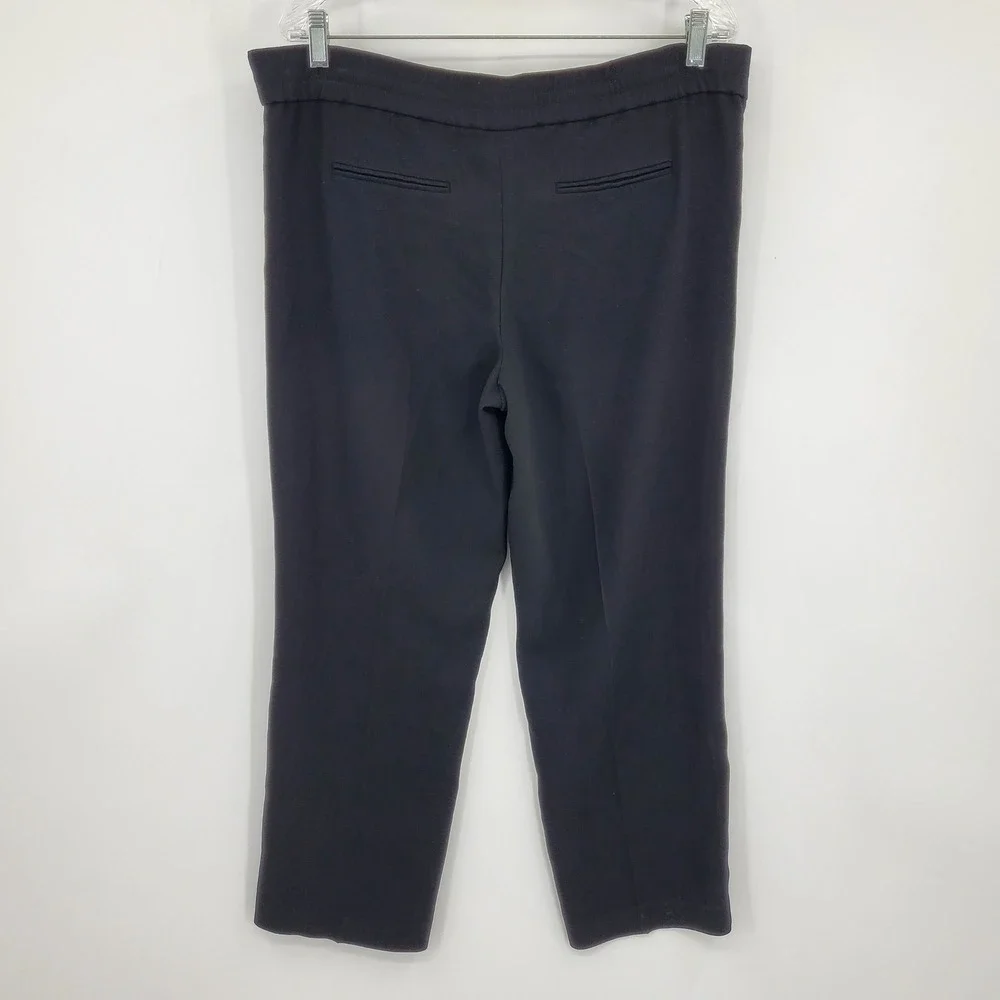 Tory Burch‎ Addison Black High Rise Pull On Cropped Dress Pants Size 4 Career